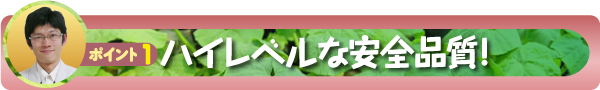 ポイント1:ハイレベルな安全品質!